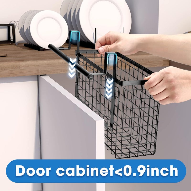 YMCCOOL 2 Pack Cabinet Door Organizer,Over The Cabinet Door Organizer with Towel Bars,Hang Over Cabinet Door Storage, Kitchen Cabinet Door Organizer for Cutting Board, Baking Sheet, Foil, Plastic Wrap - Image 2